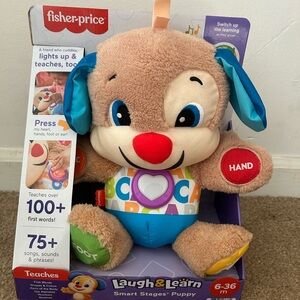 Fisher-Price Laugh & Learn Puppy - Brown, Red, and Blue